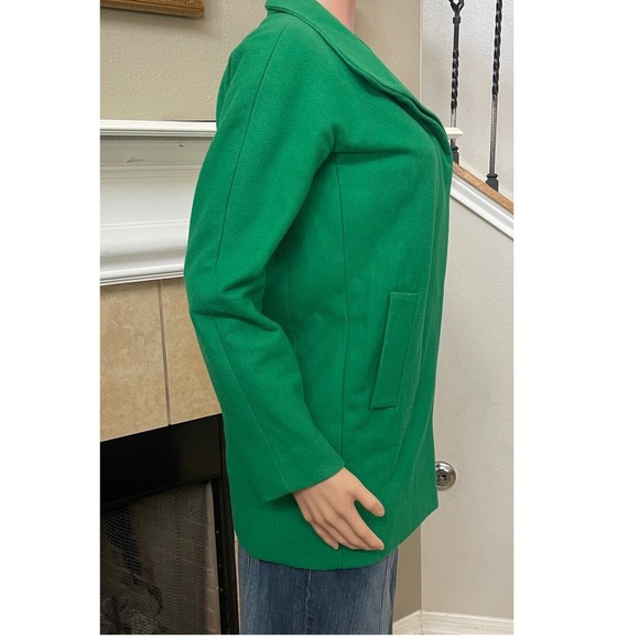 J.Crew Kelly Green Wool Coat Button Up Jacket Size 2 Holiday Gift Classic - Picture 12 of 14
